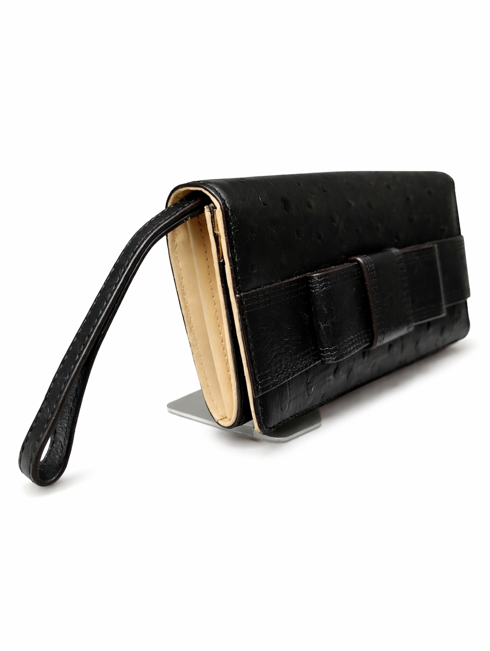 Kate Spade Ostritch Leather Wristlet / Wallet With Bow - Picture 5 of 6